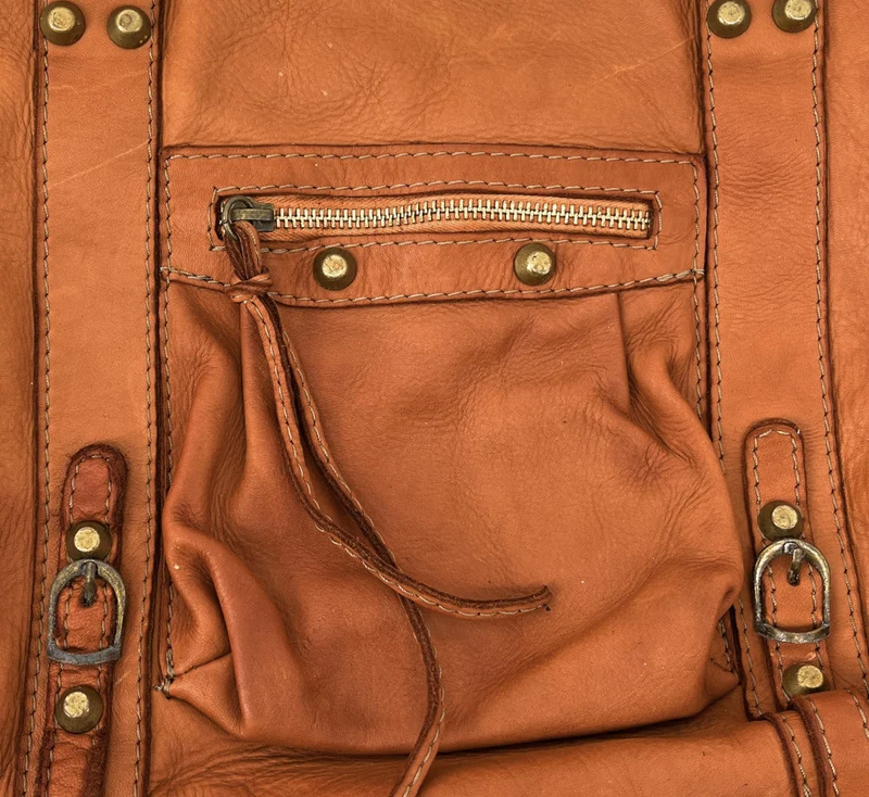 Sac à main porté épaule en cuir vintage STORM ROCK Amber rock