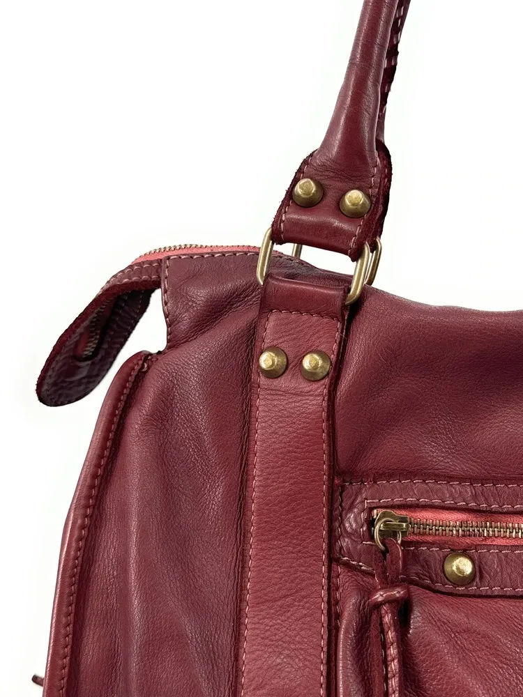 Sac à main porté épaule en cuir vintage STORM ROCK Deep Purple