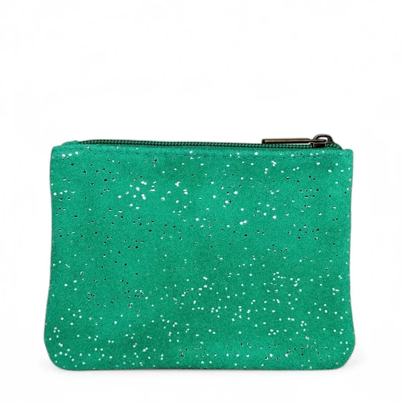 Pochette en daim à paillettes GLITTER PURSE Vert menthe
