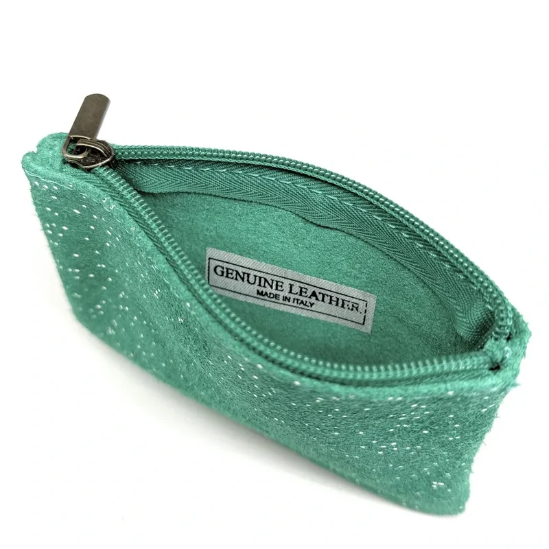 Pochette en daim à paillettes GLITTER PURSE Vert menthe