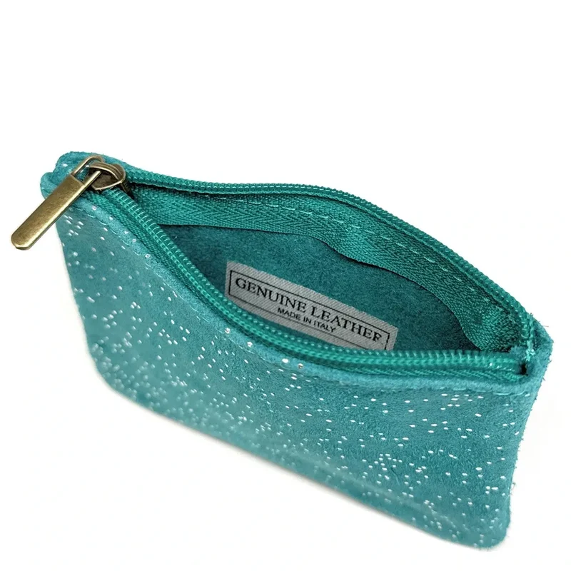 Pochette en daim à paillettes GLITTER PURSE Bleu des mers du sud