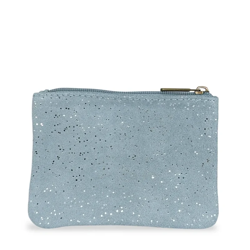 Pochette en daim à paillettes GLITTER PURSE Bleu pastel