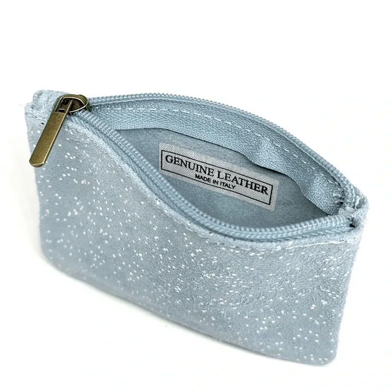 Pochette en daim à paillettes GLITTER PURSE Bleu pastel