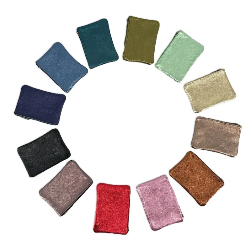 Pochette en cuir irisé GLOW PURSE Vert menthe givrée