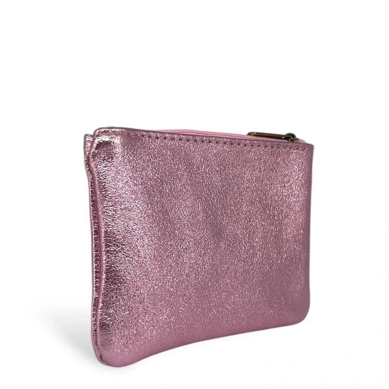 Pochette en cuir irisé GLOW PURSE Rose pâle irisé