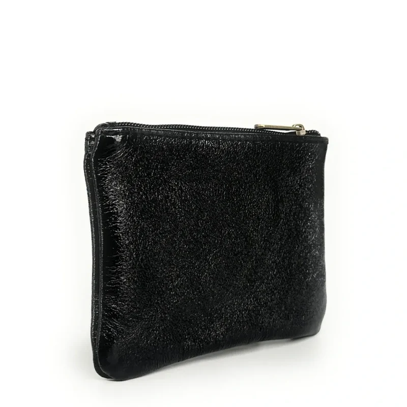 Pochette en cuir irisé GLOW PURSE Noir irisé