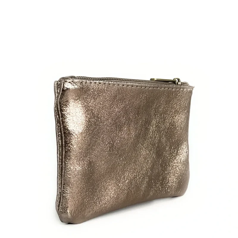 Pochette en cuir irisé GLOW PURSE Champagne irisé