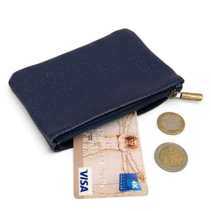 Pochette en cuir irisé GLOW PURSE Bleu nuit étoilée