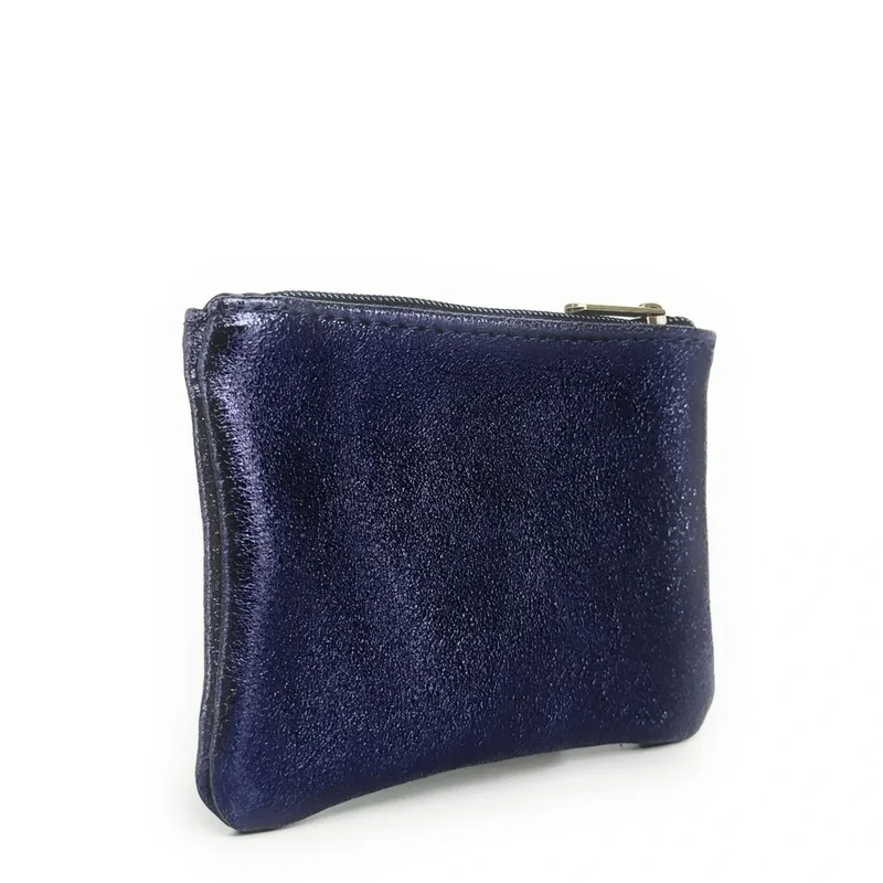 Pochette en cuir irisé GLOW PURSE Bleu nuit étoilée