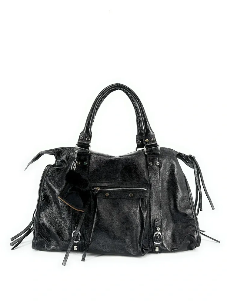 Porte-clés en daim FLY ME TO THE MOON Noir