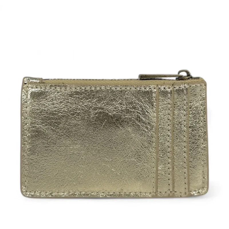 Porte-monnaie porte-cartes en cuir irisé EKKO Or pâle