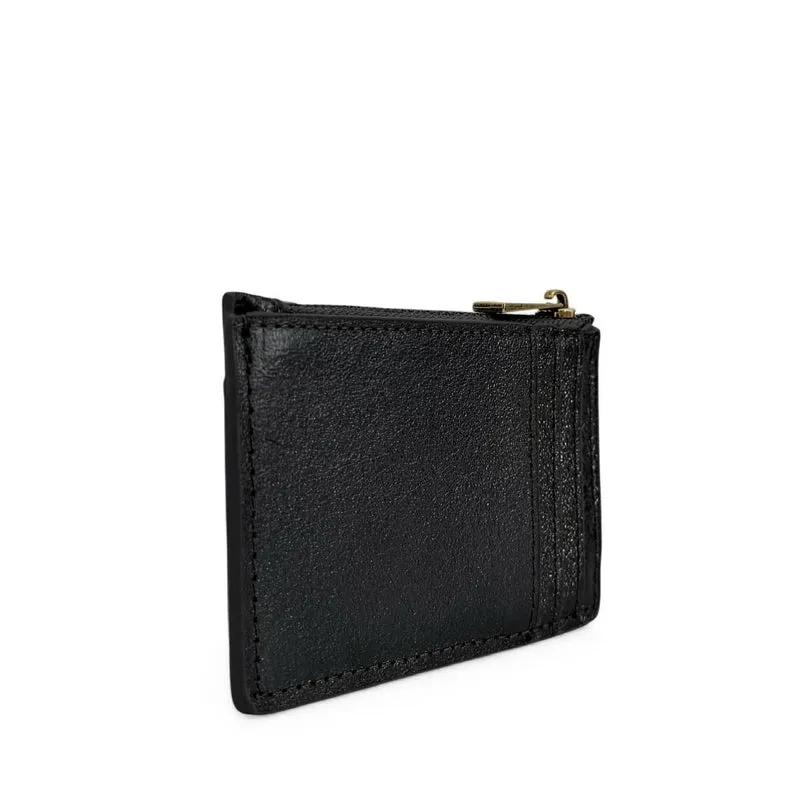Porte-monnaie porte-cartes en cuir irisé EKKO Noir irisé