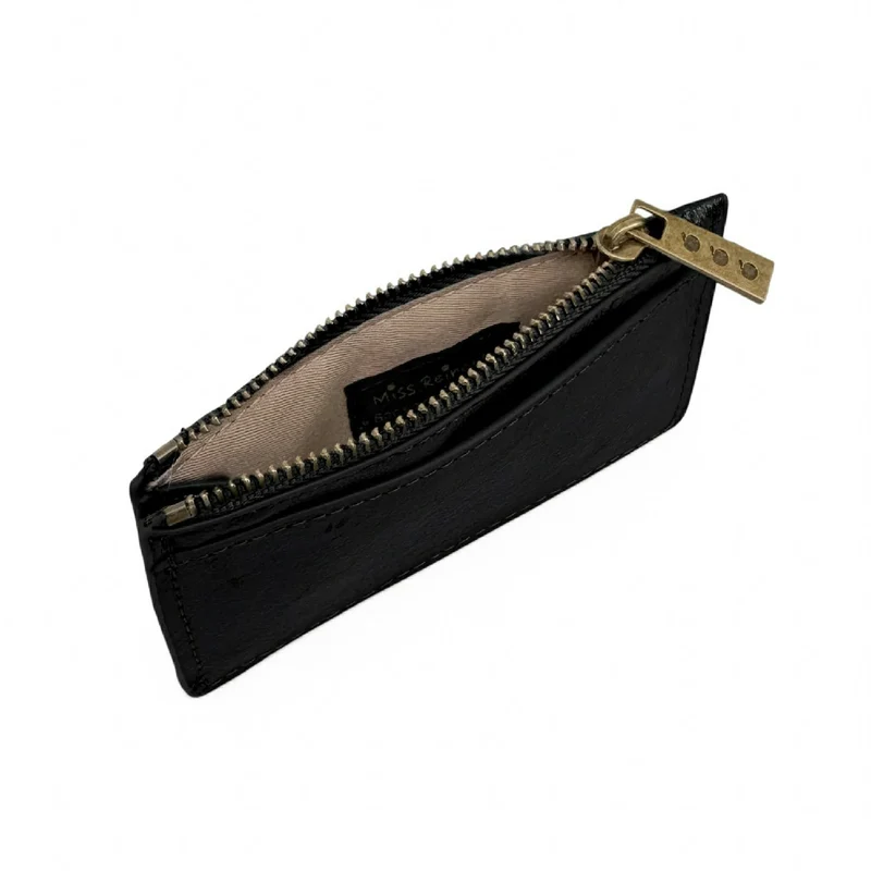 Porte-monnaie porte-cartes en cuir irisé EKKO Noir irisé