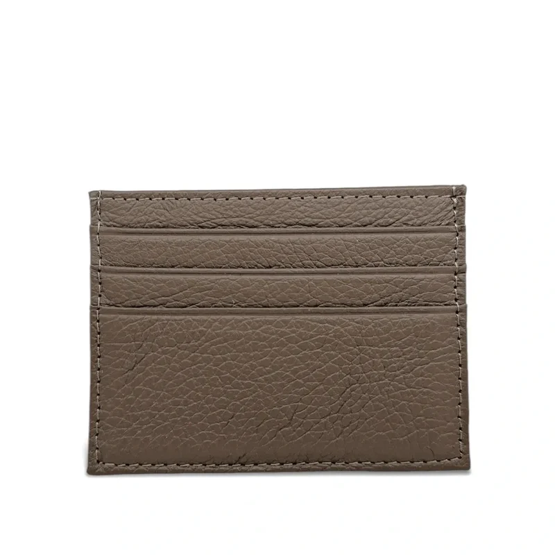 Porte-cartes en cuir grainé NOAH Taupe foncé