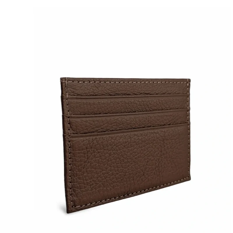 Porte-cartes en cuir grainé NOAH Marron chocolat