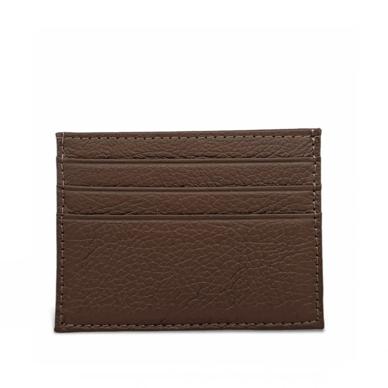 Porte-cartes en cuir grainé NOAH Marron chocolat