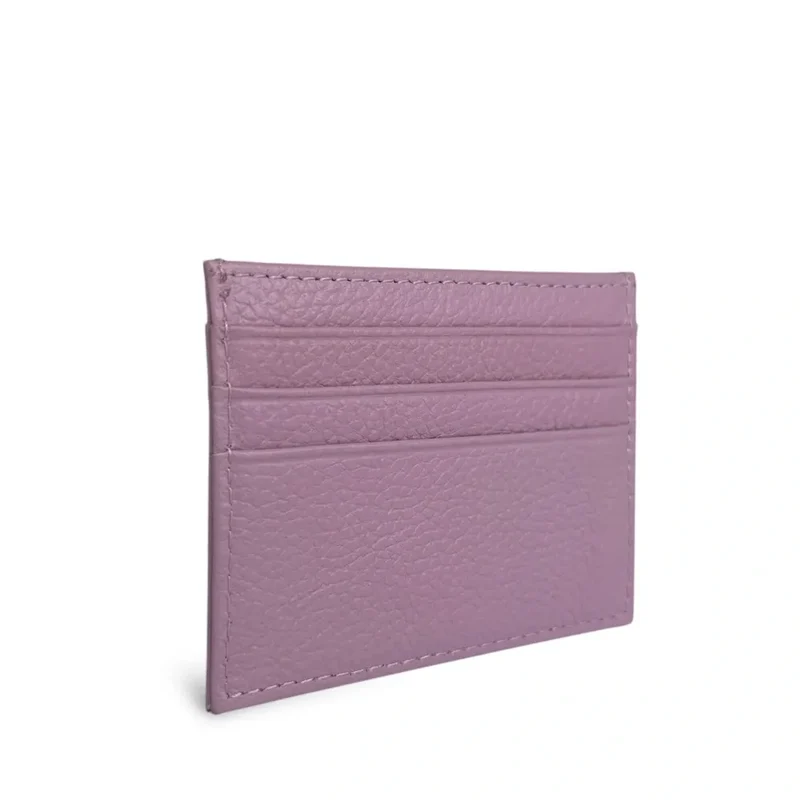 Porte-cartes en cuir grainé NOAH Lilas