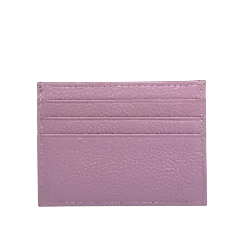 Porte-cartes en cuir grainé NOAH Lilas