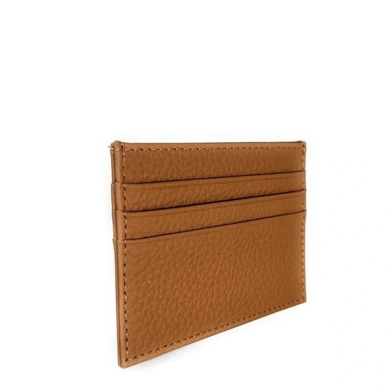 Porte-cartes en cuir grainé NOAH Marron camel