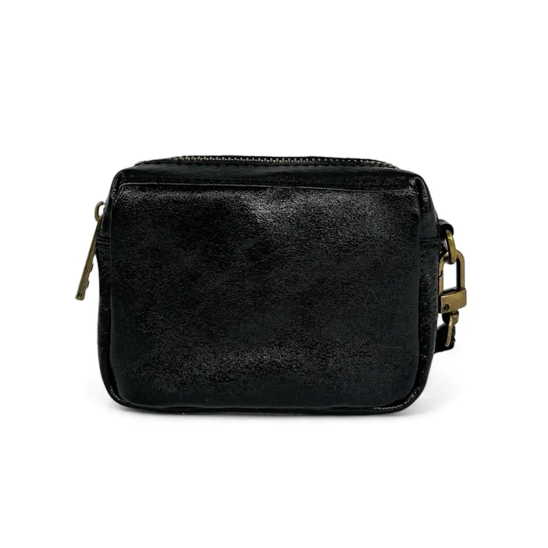 Porte-monnaie avec dragonne en cuir irisé CATCHY Noir irisé