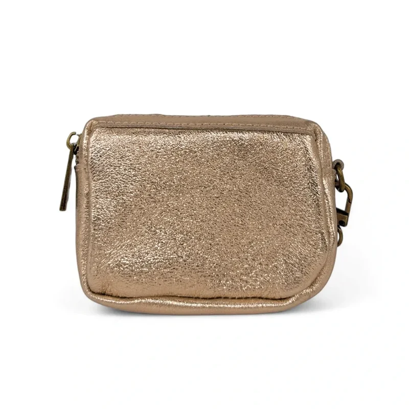 Porte-monnaie avec dragonne en cuir irisé CATCHY Champagne irisé