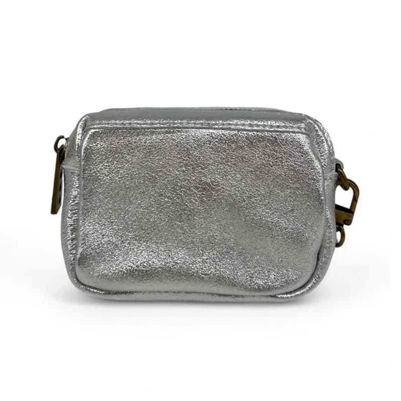 Porte-monnaie avec dragonne en cuir irisé CATCHY Argent moyen