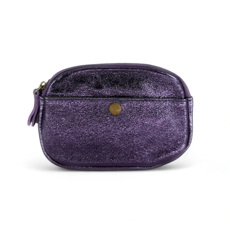 Pochette porte-monnaie en cuir irisé ZIPPY Améthyste