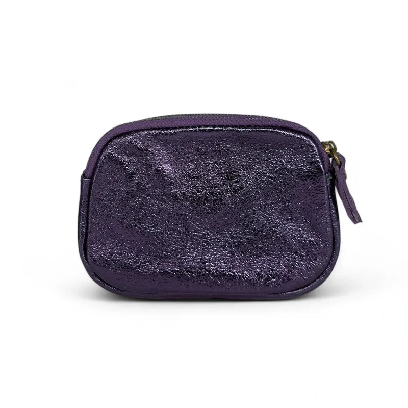 Pochette porte-monnaie en cuir irisé ZIPPY Améthyste