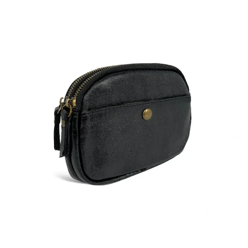 Pochette porte-monnaie en cuir irisé ZIPPY Noir irisé