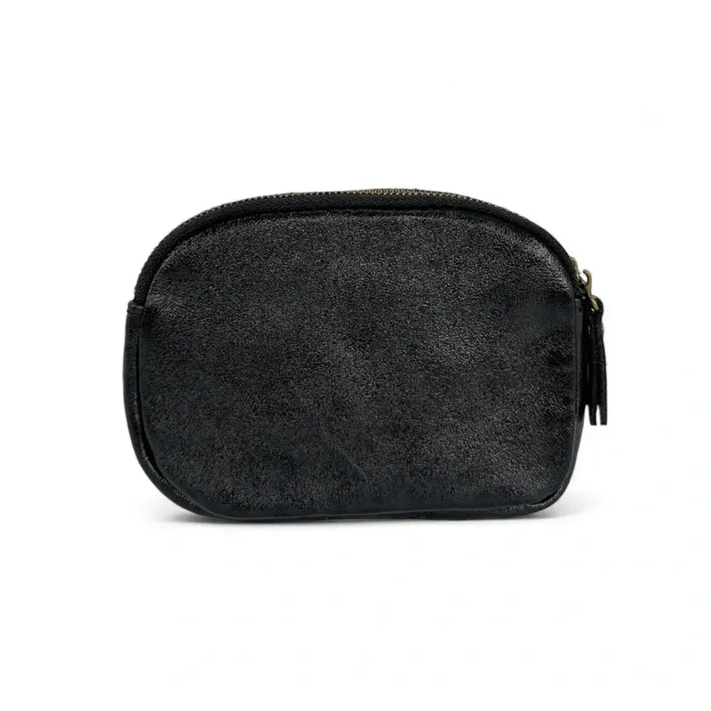Pochette porte-monnaie en cuir irisé ZIPPY Noir irisé