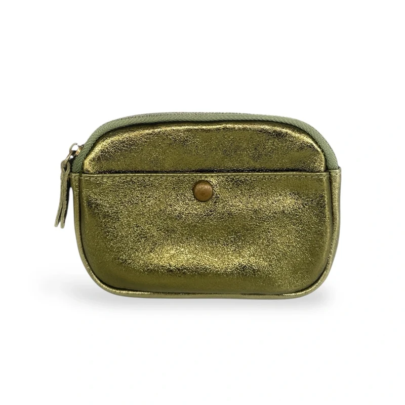 Pochette porte-monnaie en cuir irisé ZIPPY Vert Kaki irisé