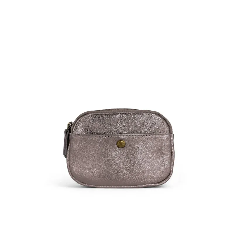 Pochette porte-monnaie en cuir irisé ZIPPY Champagne irisé