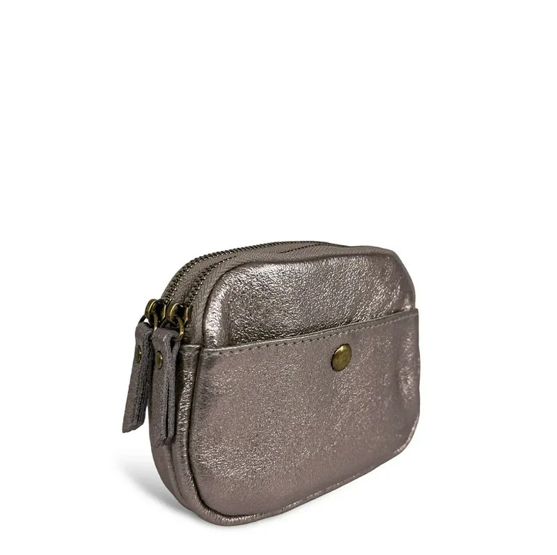 Pochette porte-monnaie en cuir irisé ZIPPY Champagne irisé