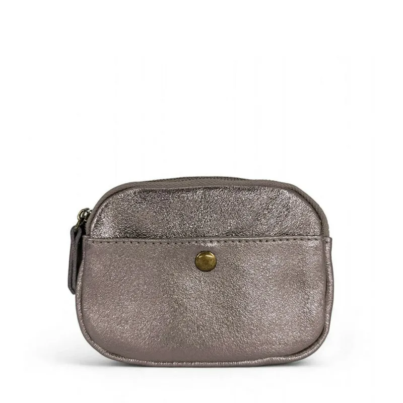 Pochette porte-monnaie en cuir irisé ZIPPY Champagne irisé