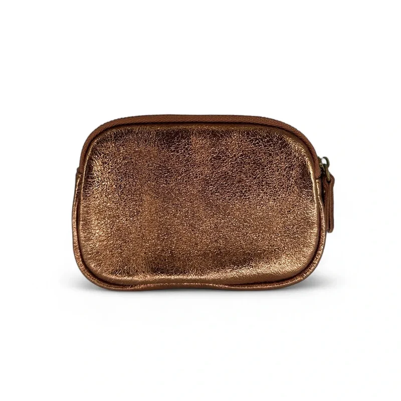 Pochette porte-monnaie en cuir irisé ZIPPY Marron Bronze