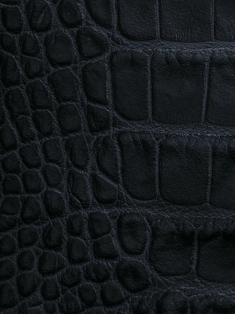 Sac cabas en cuir verni façon croco BE LADY Bleu marine