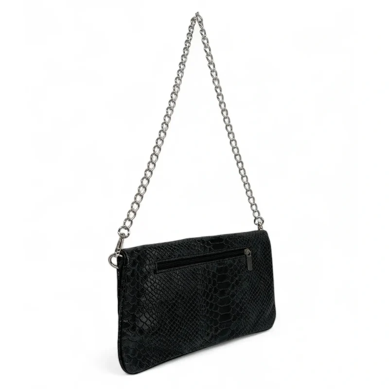 Sac pochette en cuir embossé ROXANE PYTHON Noir