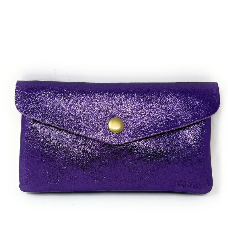 Pochette porte-monnaie en cuir irisé COMPO Améthyste