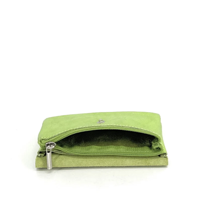 Pochette porte-monnaie en cuir irisé COMPO Vert anis irisé