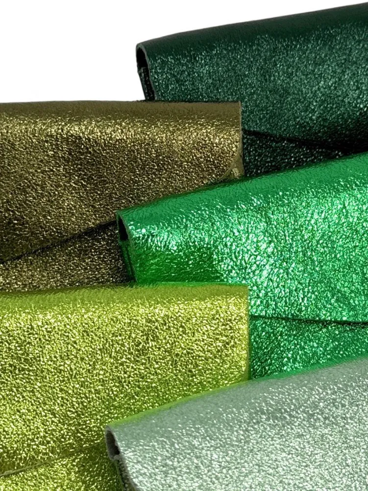 Pochette porte-monnaie en cuir irisé COMPO Vert anglais
