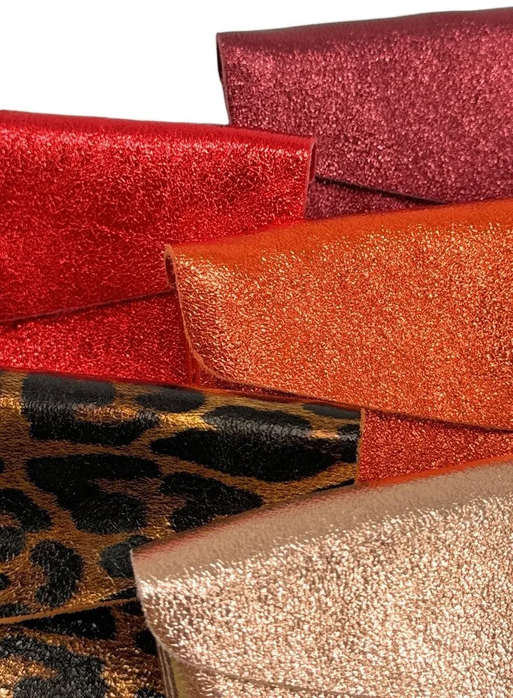 Pochette porte-monnaie en cuir irisé COMPO Rose gold