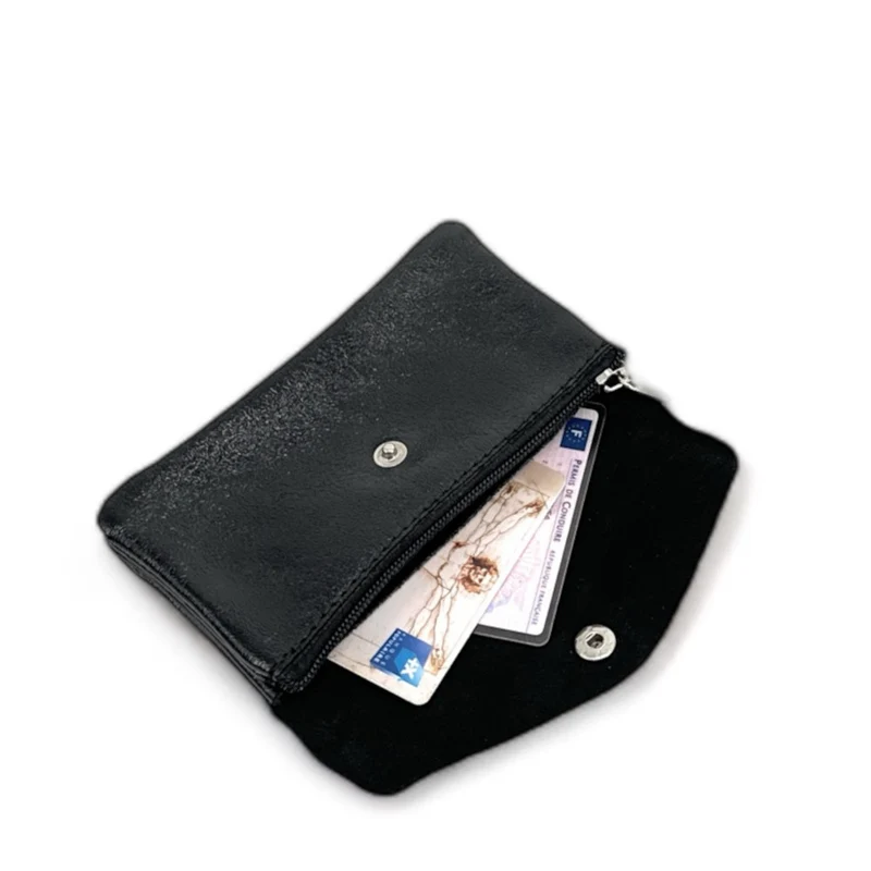 Pochette porte-monnaie en cuir irisé COMPO Noir irisé