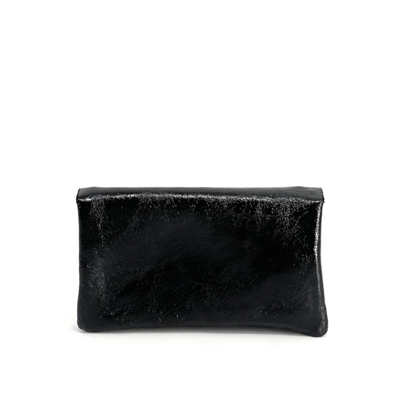 Pochette porte-monnaie en cuir irisé COMPO Noir irisé