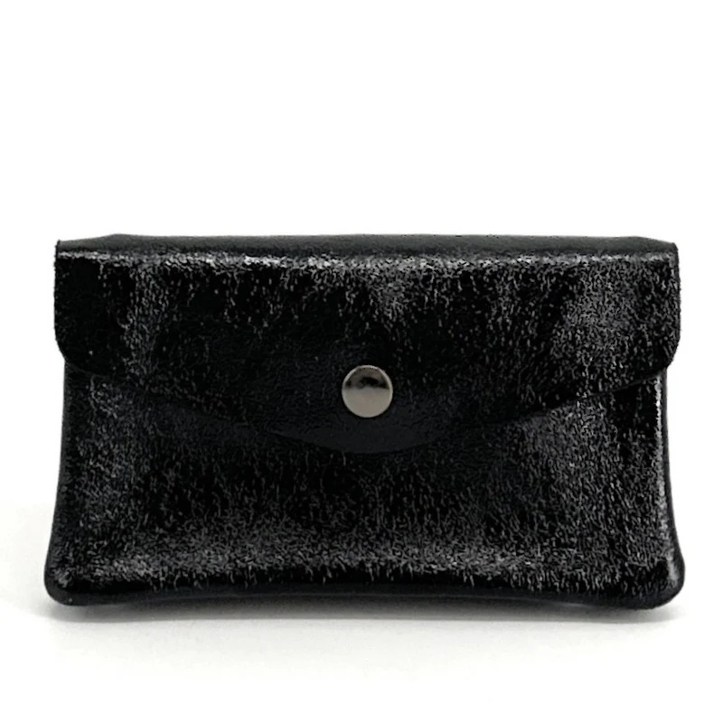 Pochette porte-monnaie en cuir irisé COMPO Noir irisé