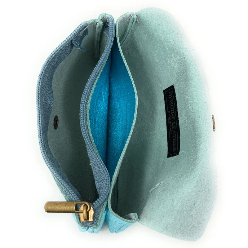 Pochette porte-monnaie en cuir irisé COMPO Lagon