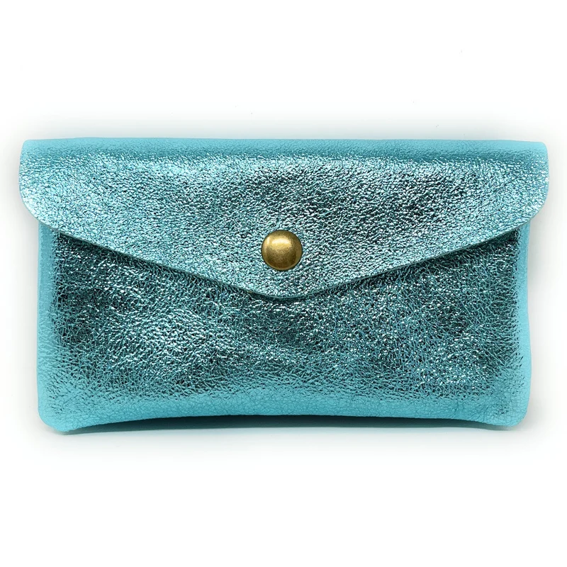Pochette porte-monnaie en cuir irisé COMPO Lagon