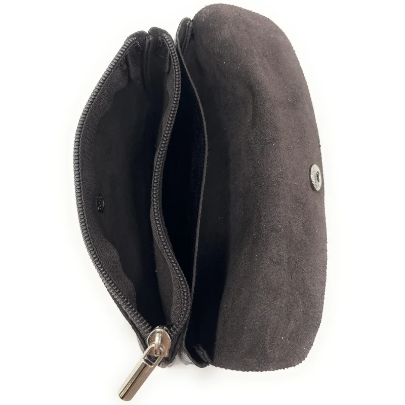 Pochette porte-monnaie en cuir irisé COMPO Chocolat