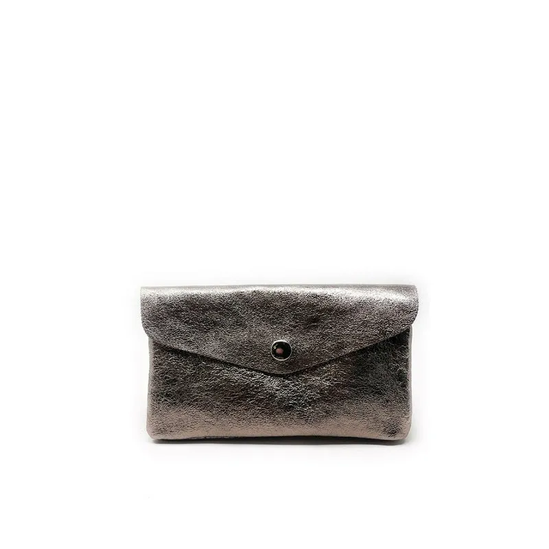 Pochette porte-monnaie en cuir irisé COMPO Champagne irisé