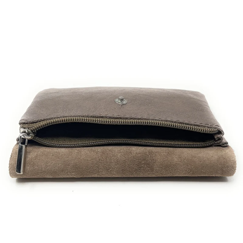 Pochette porte-monnaie en cuir irisé COMPO Champagne irisé