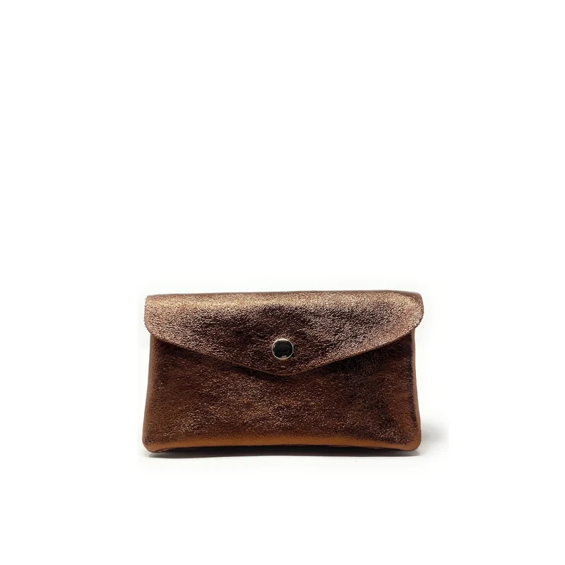 Pochette porte-monnaie en cuir irisé COMPO Bronze